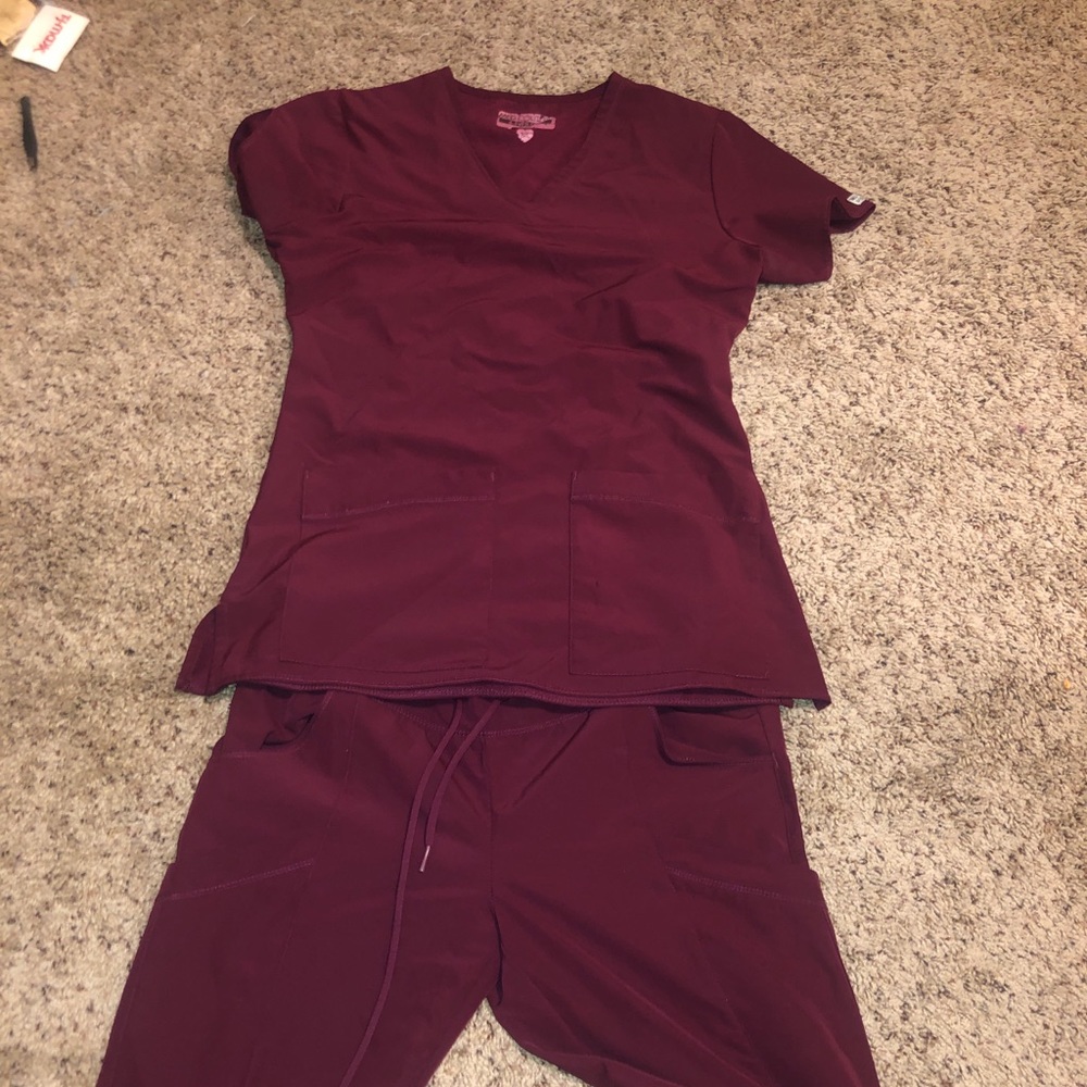 Maroon scrubs